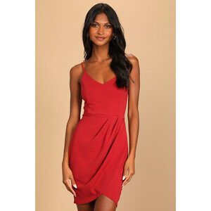 Lulus Forever Your Girl Rust Red Bodycon Dress - Size L